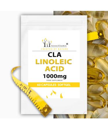 CLA - Forest Vitamin - CLA Linoleic Acid 1000mg - 60 gel capsules - CLA-linoleic acid - Supports weight loss