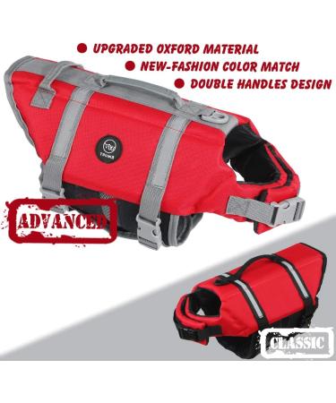 Emust Dog Life Preserver - High Buoyancy Flotation Vest for Small Medium & Large Dogs - Perfect for Swimming & Beach Activities - NEW RED - Buy Online on GoSupps.com