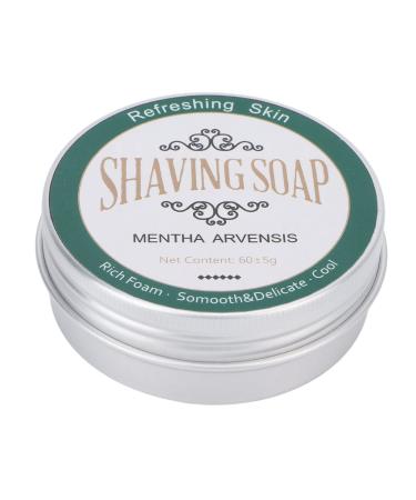60g Shaving Soap Mint Scented Softening Beard Soothing Moisturizing Men's Shaving Soap Shaving Cream