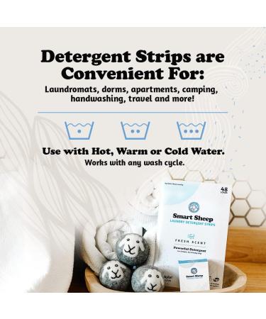 Smart Sheep Laundry Strips - 48 Loads | Eco-Friendly Detergent for Sensitive Skin | Convenient & Plastic Free Solution for Home Travel & Camping - Fresh Scent - Buy Online on GoSupps.com
