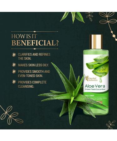Aloe Vera Green Tea & Cucumber Face Toner - Hydrating & Alcohol-Free - 150ml - Best International Shipping - Buy Online on GoSupps.com
