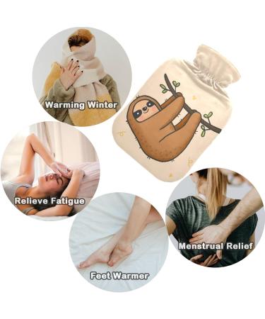 Naanle Sweet Sloth Cartoon Hot Water Bottle - 2L Transparent Large Heat Therapy for Bed Hand & Feet Pain Relief - Buy Online on GoSupps.com