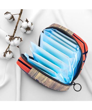 Retro Basketball Wood Storage Bag | Portable Menstrual Cup & Pad Pocket for Women & Teens - Buy Online on GoSupps.com
