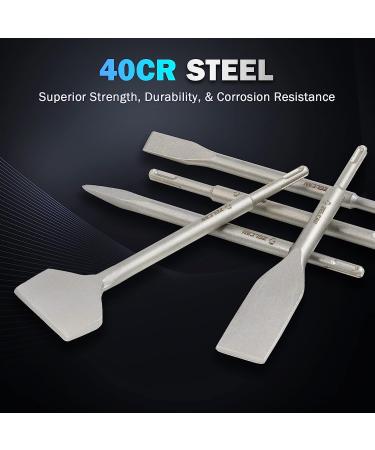 ZELCAN Chisel Set with SDS Plus Shanks  6pc Masonry Concrete Drill Bit Set  Tile Grooving Scraping Flat Point Scaling Chisels 40Cr Steel Rotary Hammer Drill Tool Kit SDS Plus Bits for Home Improvement - Buy Online on GoSupps.com
