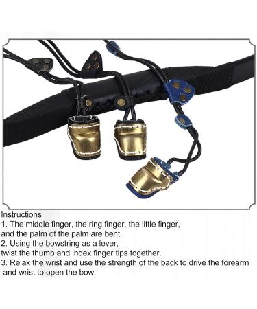 Buy Bnineteet Archery Thumb Rings | Brass Daema Protection & Soft Leather Finger Guards for Traditional Archery - Black - Buy Online on GoSupps.com