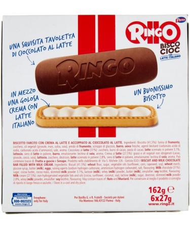 Italian Gourmet E.R. Pavesi Ringo Bisco Cioc Latte 162g Chocolate Coated Italian Milk Cream Stuffed Cookies 162g + Gourmet Italian Polpa 400g - Buy Online on GoSupps.com