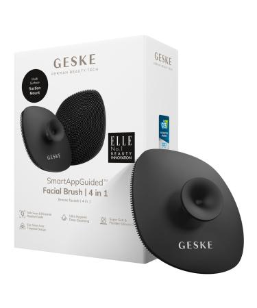 Geske |SmartAppGuided Facial Brush 4 in 1 |Facial cleaning brush with handle |Soft brush made of silicone |Professional facial cleaningFacial cleaning device |Skin cleaning Gray - Buy Online on GoSupps.com