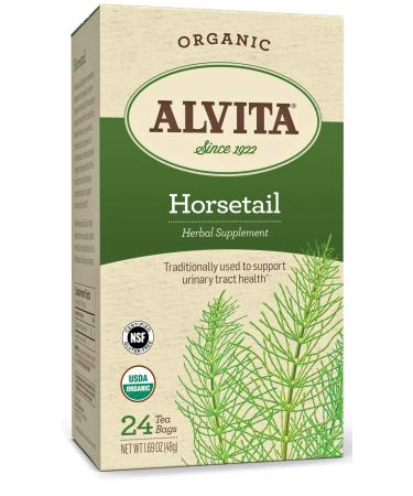 Alvita Organic Horsetail Herbal Tea - Made with Premium Quality Organic Horsetail, and a Mild, Herbaceous Flavor and Aroma, 24 Tea Bags 24 Count (Pack of 1)