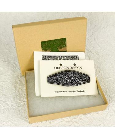 Hand Crafted Flowers Hair Clip with Large Metal Barrette- Made in the USA by Oberon Design - Buy Online on GoSupps.com