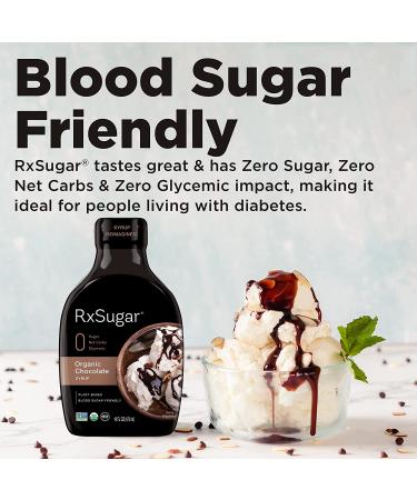 RxSugar Plant-Based Organic Chocolate Syrup 16 oz - 0 Sugar, 0 Net Carbs, Diabetes-Safe | Keto & Gluten-Free - Buy Online on GoSupps.com