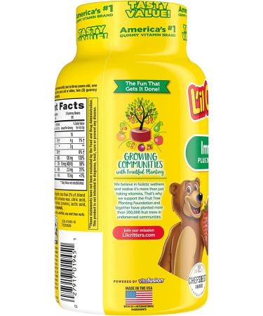 Lil Critters Kids Immune C Gummy Supplement - 190 Count, Vitamin C, D3 & Zinc for Immune Support - 190mg Vitamin C Per Serving - No. 1 Kids Gummy Vitamin Brand - Buy Online on GoSupps.com