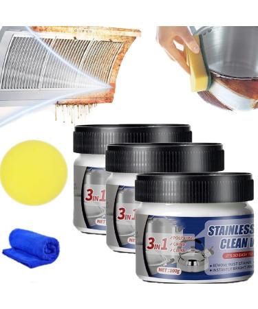 Stainless Steel Clean Wax Magical Nano-Technology Stainless Steel Cleaning Paste Stainless Steel Cleaning Wax 3-In-1 Stainless Ju Fish Stainless Steel Clean Wax For Pots And Pans (3)