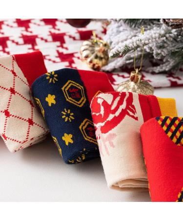 Chinese New Year Red Zodiac Socks - 5 Pairs | Women's Cotton Breathable Comfort | Size 34-39 - Buy Online on GoSupps.com