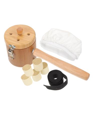 OHPHCALL 1 Set Handheld Moxibustion Tools Moxa Cone Holder Metal Bracket Moxa Burner Holder Body Massage Tools Moxa Strips Burner Bamboo Containers Wood Safe Deposit Box The Back