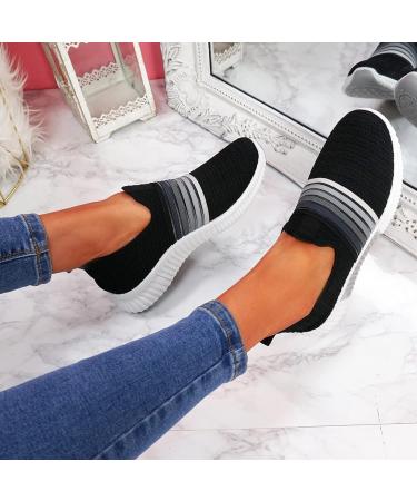 Freetime Women's Sneakers - Lace-Up Mesh Leisure & Hiking Shoes Soft Sole Sport Slip-On Walking Shoes Black 37 - Buy Online on GoSupps.com