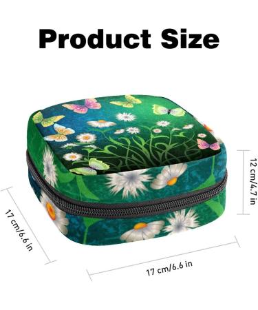 Spring Flowers & Butterflies Napkin Storage Bag - Portable Zipper Bag for Teens & Women | Unique Design Perfect Gift - Buy Online on GoSupps.com