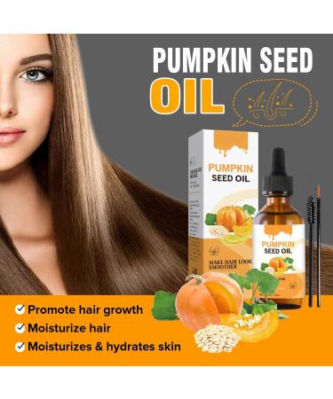 Pumpkin Seed Oil for Hair Growth - Pumpkin Seed Oil - 100% Pure Pumpkin Seed Oil Cold Pressed for Skin Face Hair Care Eyebrow and Eyelash - Repairing Dry Damaged Hair - 60ml - Buy Online on GoSupps.com