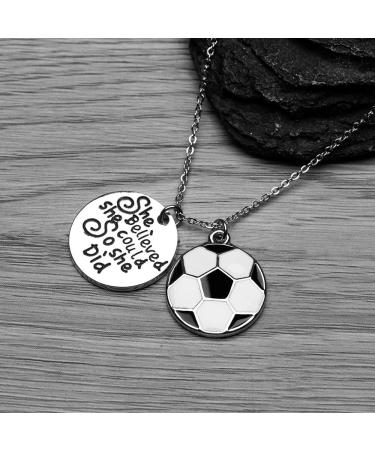 Soccer Necklace - She Believed She Could So She Did Pendant | Soccer Jewelry for Players | Soccer Player Gifts - Buy Online on GoSupps.com
