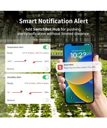SWITCHBOT Bluetooth Thermometer Hygrometer - Digital Temperature & Moisture Sensor with App Data Storage & Dew Point Monitoring - Buy Online on GoSupps.com