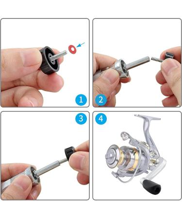 Waziaqoc Fishing Spinning Reel Handle Grip Replacement - Rotary Knob Power Handle - Buy Online on GoSupps.com