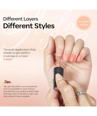 Modelones Gel Nail Polish 6 Colors Jelly Gel Polish Transparent Sheer Nude Neutral Nail Polish Soak Off UV Gel Nail Kit DIY Nail Art Salon Manicure Gifts for Women Girls Jelly Nude - Buy Online on GoSupps.com