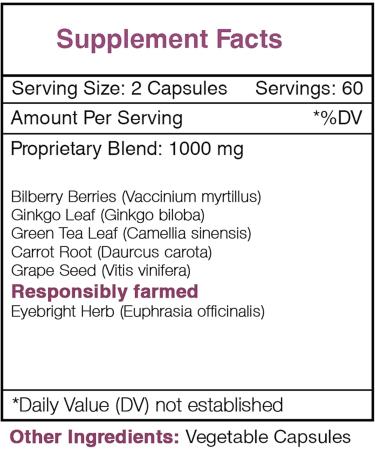 Secrets of the Tribe Falcon Eye 120 Capsules, 1000 mg, Bilberry, Eyebright, Ginkgo, Green Tea, Carrot, Grape. Healthy Vision Support (120 Capsules) 120 Count (Pack of 1) - Buy Online on GoSupps.com