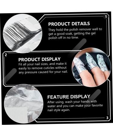  FRCOLOR FRCOLOR 300 Sheets Nail Polish Remover Wraps with Cotton Nail Film Nail Clips Aluminium Mineral Film - Buy Online on GoSupps.com