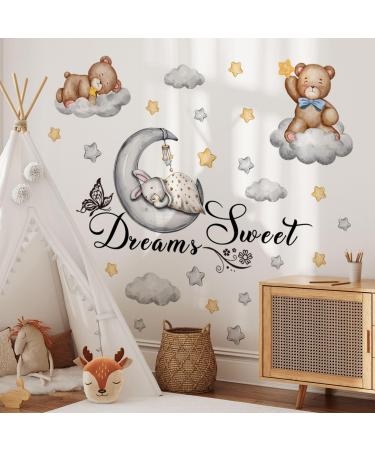 OOTSR Rabbit and Bear Wall Decals - Animal Home Decor Stickers for Kids Bedroom, Nursery, and Living Room - Buy Online on GoSupps.com