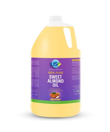 100% Pure Sweet Almond Oil - All-natural Expeller-pressed Hexane-free - Premium Quality for Healthy Skin & Hair (1 Gallon) 128 Fl Oz (Pack of 1)