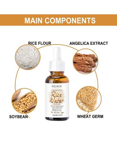 Fermented Rice Water Hair Growth Serum & Repair Essential Oil - For Hair Thinning, Regrowth Treatment - Buy Online on GoSupps.com