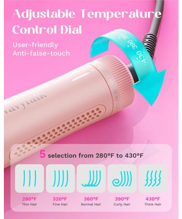Wavytalk 1 Inch Curling Iron & Hair Straightener 2-in-1 | Airflow Styler with 360 Cooling | Perfect Curls for All Hair Types - Pink - Buy Online on GoSupps.com