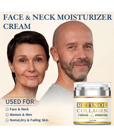 Retinol Cream for Face Anti-Aging Day & Night Facial Moisturizer with Collagen and Hyaluronic Acid for Elasticity Tightening and Firming Skin Care Reduces Fine Lines Wrinkle and Dryness - Buy Online on GoSupps.com