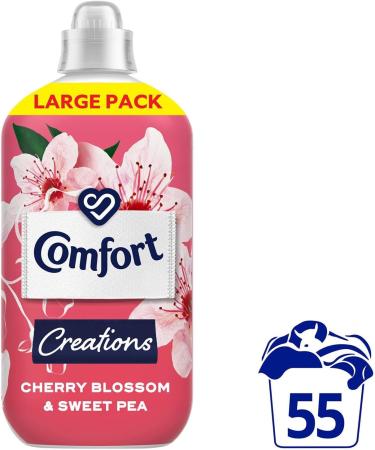 Comfort Creation Concentrated Fabric Conditioner with 100 Days of Long-Lasting Fragrance and Softness Intense Liquid Fabric Softener 55 Washes 1.65L (Cherry Blossom & Sweet Pea Buy 4) - Buy Online on GoSupps.com