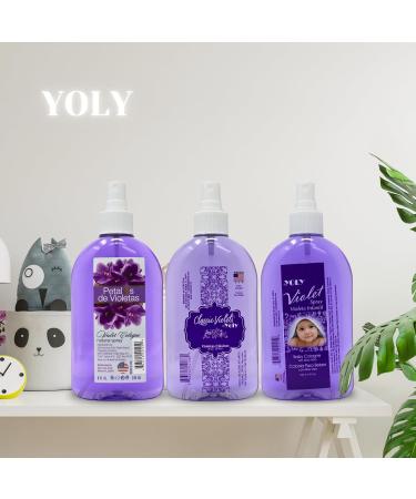 YOLY Petalos de Violetas Traditional Violet Cologne Long Lasting For Babies and Adults (8 Fl Oz/Pack of 4) 8 Fl Oz (Pack of 4) - Buy Online on GoSupps.com
