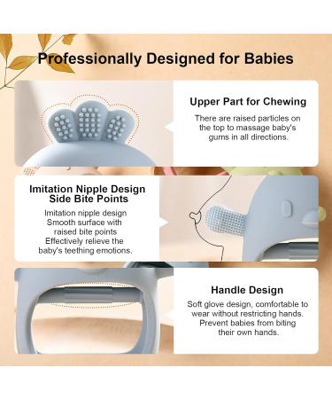 Bite Ring Baby Toys 2-Piece Dental Aid for 0-12 Months | Sensory Teething Gifts in Blue & Green - Buy Online on GoSupps.com