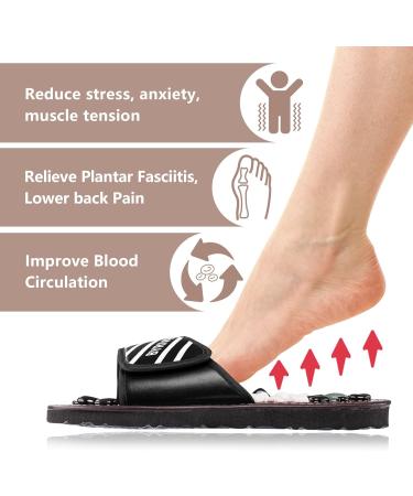 Byriver Deep Tissue Acupressure Shoes | Foot Massage Slippers for Plantar Fasciitis Relief | Reflexology Device for Heel & Arch Pain (Black 25 35-37.5) - Buy Online on GoSupps.com