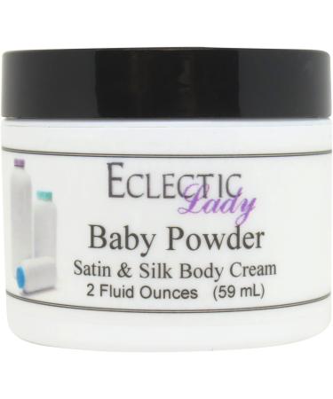 Eclectic Lady Baby Powder Satin and Silk Cream Body Cream Body Lotion 2 oz - Shea Butter Aloe Silk Amino Acids Vitamin E Phthalate-Free Handcrafted in USA - Perfect For Women 2 Ounce (Pack of 1)
