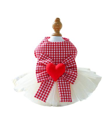 BT BEAR SMALLY DISCHING PUPS ROCK love loop princess dress tutu rock wedding top dress for cats small dogs girls (red l) l red love