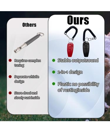 VPB Dog Whistles set 2 in 1 Combined Dog Clicker and Whistle Dog whistles for recall and dog training whistle with Adjustable Lanyard Suitable for Dogs and Puppie - Buy Online on GoSupps.com