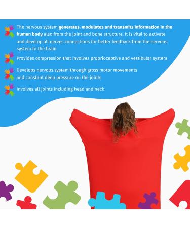 Sensory Owl Full Body Sock - Red Size S (max 100cm) | Deep Pressure Stimulation Therapy Toy for ADHD, Autism, Stress & Anxiety Relief - Super Soft Lycra Wrap - Buy Online on GoSupps.com