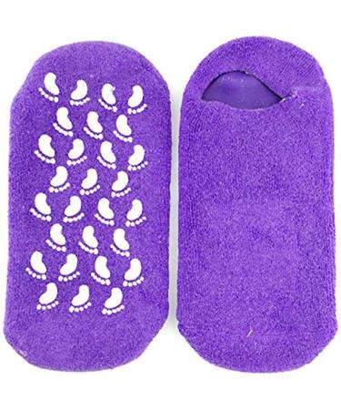 Moisturizing Gel Socks for Women - Soft Cotton Spa Socks | Hydrating Violet Crispy Lady Socks - Buy Online on GoSupps.com