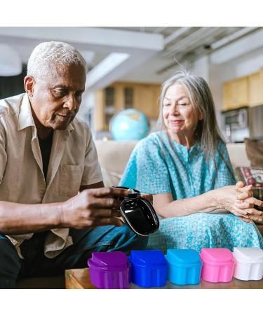 Keedolla Denture Box Case Orthodontic Dental Retainer False Teeth Holder with Strainer Basket False Teeth Cleaning Container Retainer Cleaning Box Travel - Black and Purple Black & Purple - Buy Online on GoSupps.com