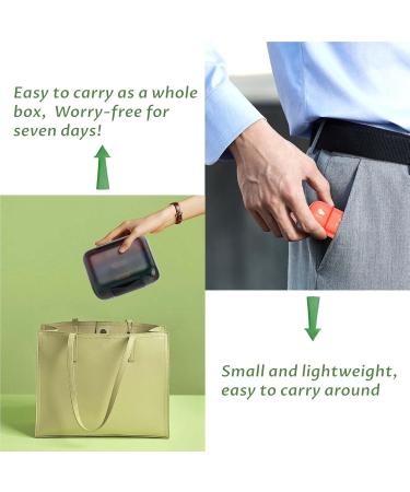 YUSHAN Travel Pill Organizer - Weekly 3 Times a Day | BPA-Free Cute Design for Vitamins & Supplements - Rainbow Petite Black - Buy Online on GoSupps.com