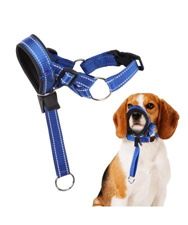 Deaguid Dog Head Collar with Safety Strap Adjustable Headcollar for Dogs Dog Head Harness to Stop Pulling Anti Biting Barking (L)