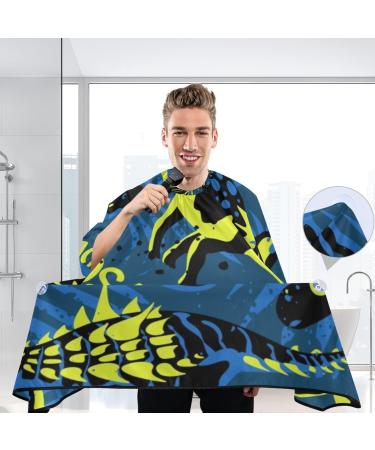 Waterproof Barber Cape - Dino Pattern on Blue & Cheetah Haircut Bib for Men | Unisex Hair Cutting Cape - Shop Now - Buy Online on GoSupps.com