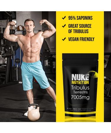 Nuke Nutrition Tribulus Terrestris 7005mg - High Strength Test Booster Pills - 60 Capsules for Men & Women - Increase Testosterone for Muscle Growth, Strength & Endurance - Buy Online on GoSupps.com
