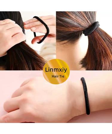 Aigee 120 Pcs Black Hair Ties - Elastic Rubber Bands for Medium to Thick Hair - No Damage Ponytail Holders for Women, Men, and Girls - Ideal for Long Lasting Braids - Buy Online on GoSupps.com