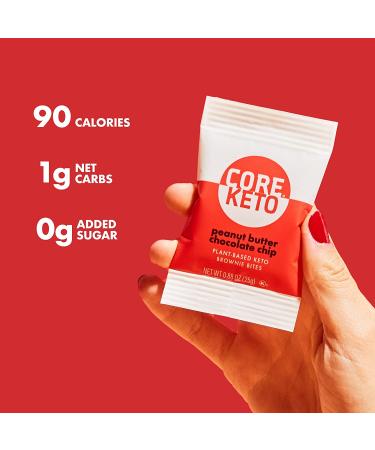 CORE Keto Brownie Bites  Plant-Based Low Carb Brownies  1g Net Carb  Low-Calorie Gluten-Free Dessert  8 Individually Wrapped Snacks  Peanut Butter Chocolate Chip - Buy Online on GoSupps.com