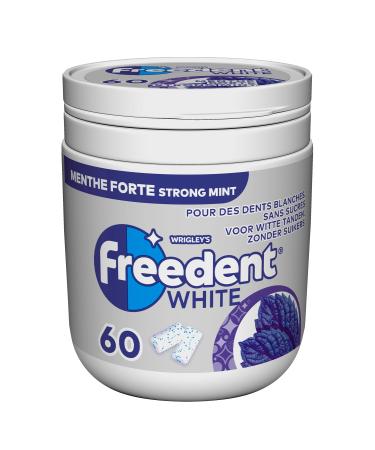 FREEDENT WHITE - Chewing-Gum Menthe Forte - Sans Sucres - Bo te de 60 drag es - 84g Menthe Forte 60 unit (Lot de 1)