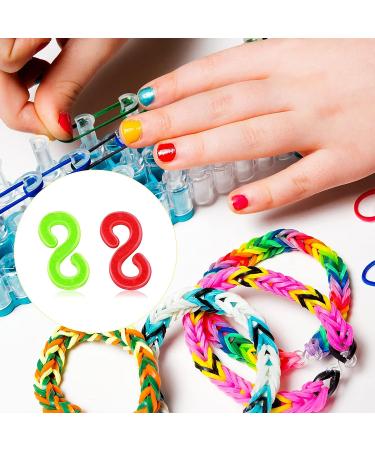 Lusofie 500Pcs Colorful Rubber Band S Clips for DIY Craft Making | Rubber Band Connectors for Bracelet Loom Bands - Buy Online on GoSupps.com
